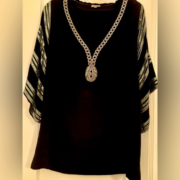 Robe Foley + Corinna Manches Longues En Jersey Effet Burnout - Noire - Taille XS - Neuf Sans étiquettes